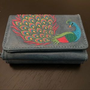Small Women’s Wallet with Peacock Design